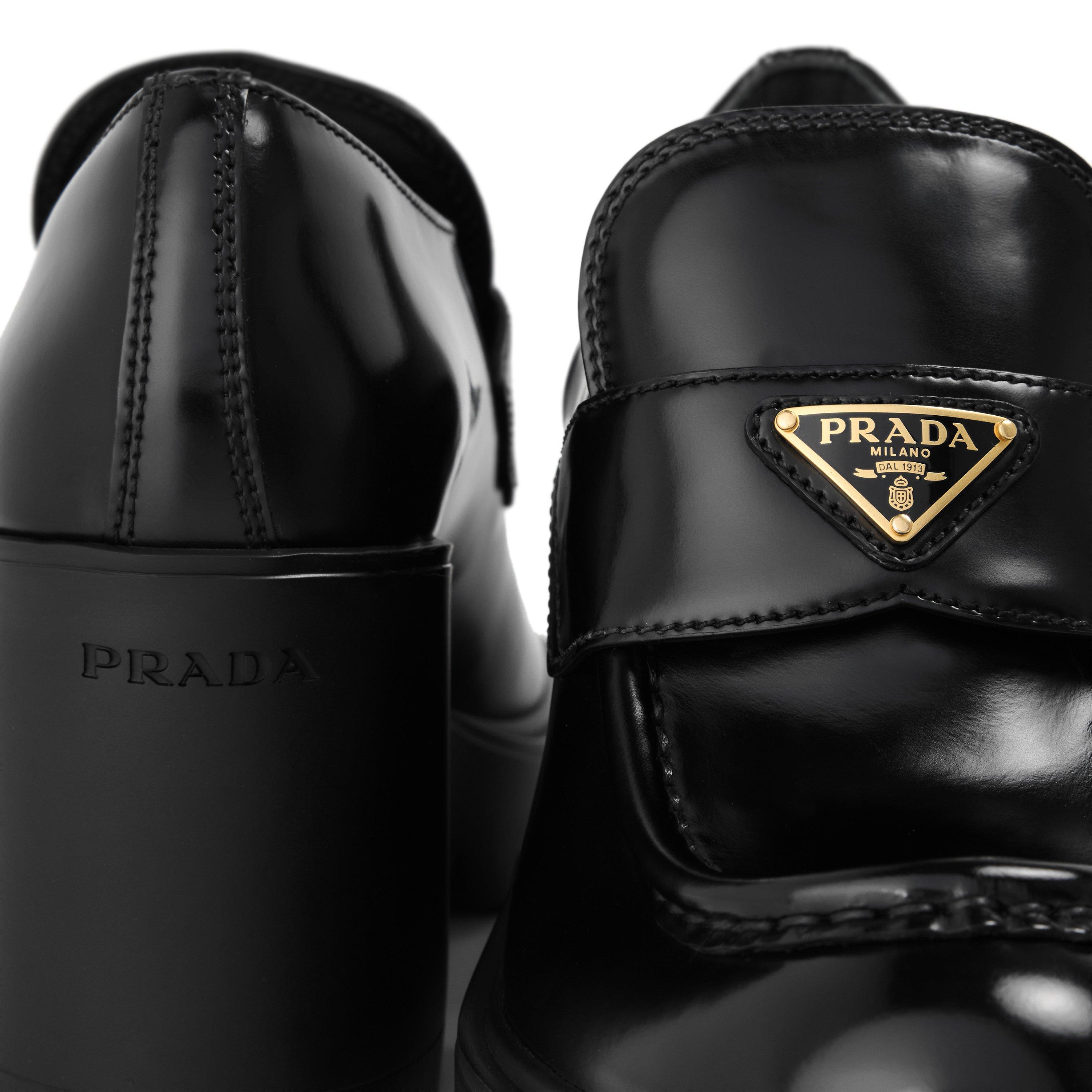 Prada Women's Stride Leather 85mm Heel Loafers