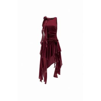 Womens Ivana High Low Midi Bodycon Dress