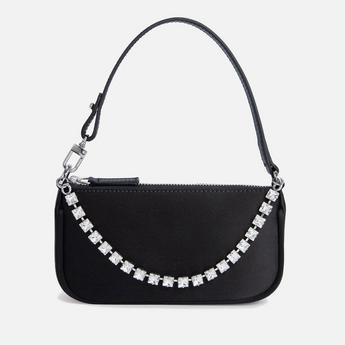 Mini Rachel Silk Satin And Crystal Chain Bag