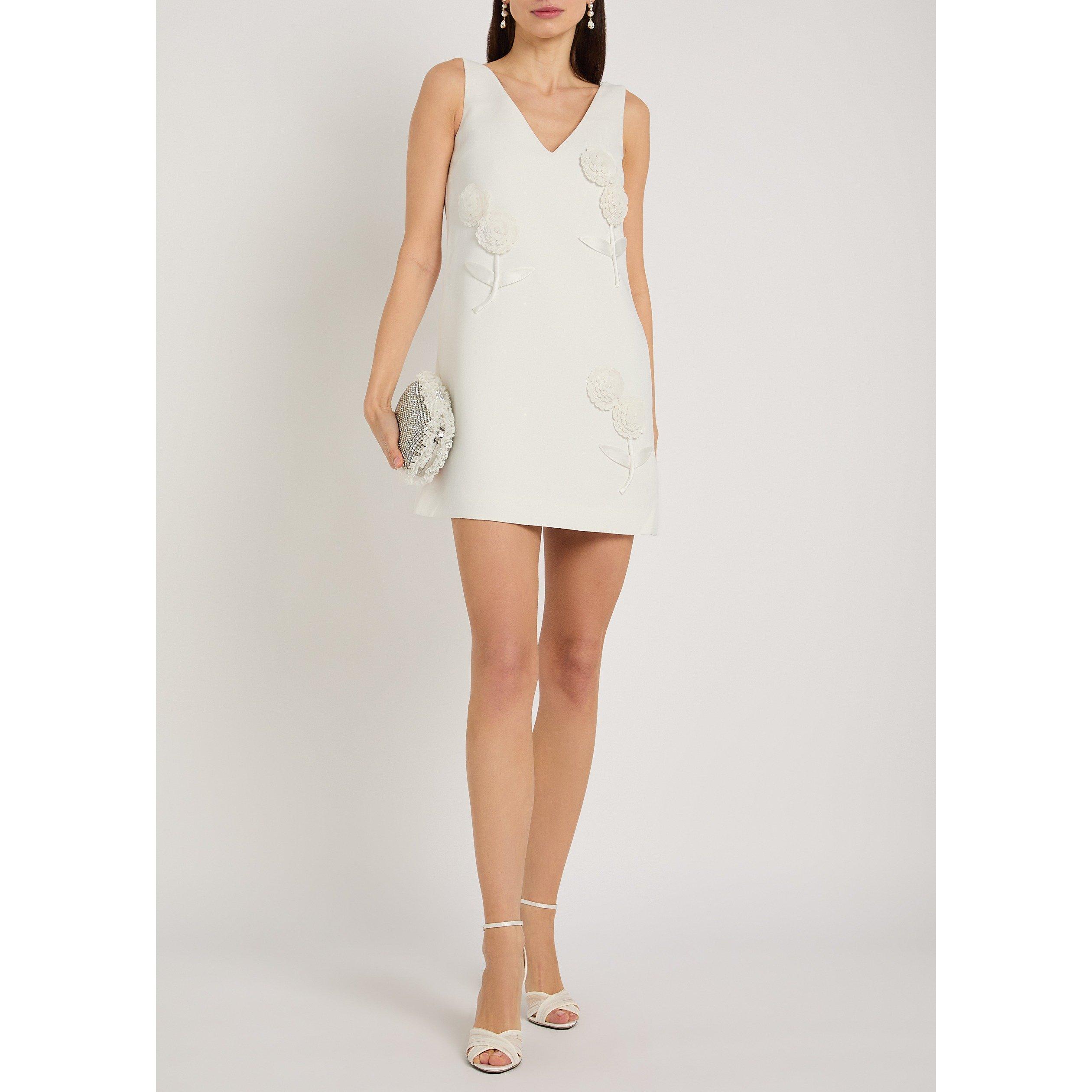 Self Portrait SD WHITE FLOWER MINI DRESS