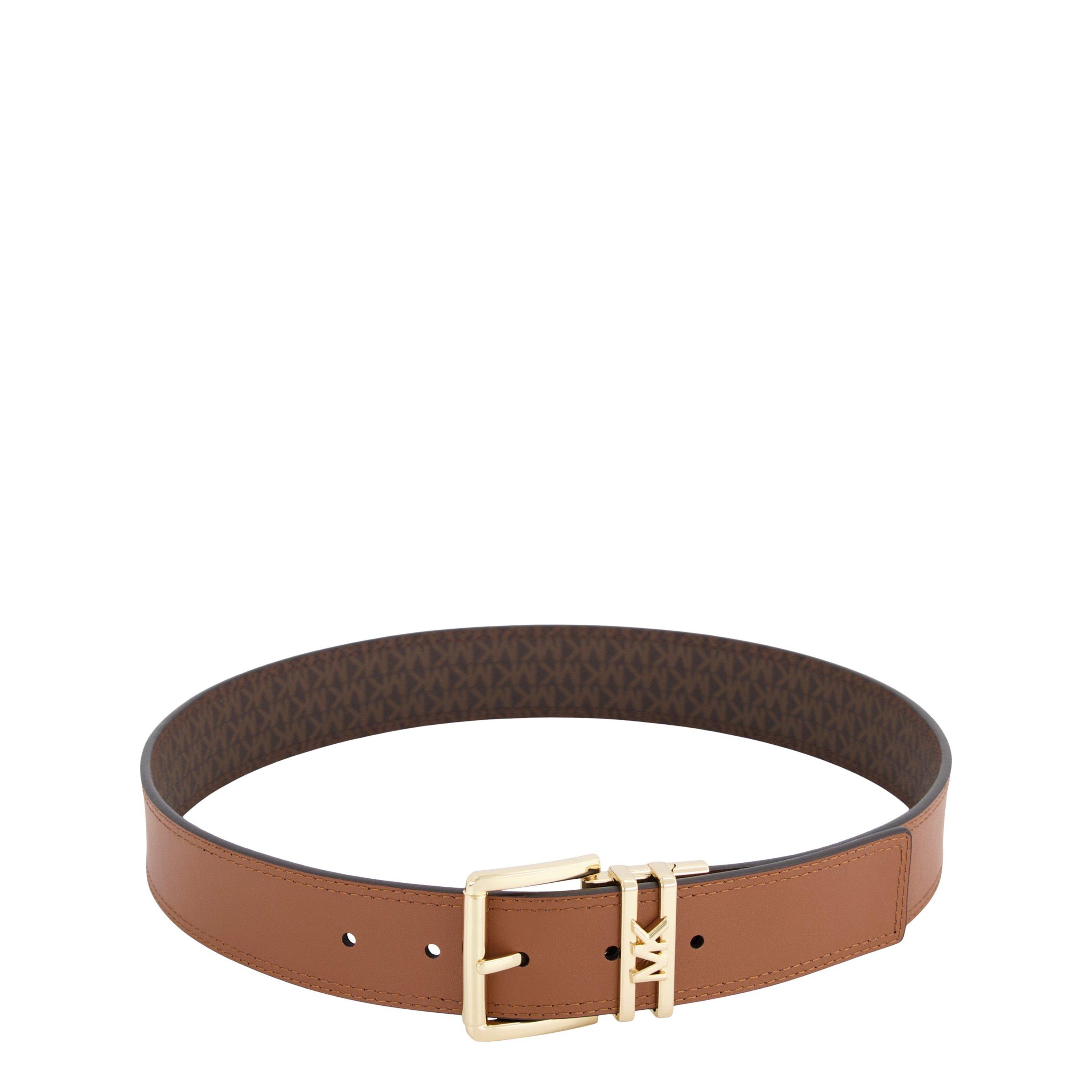 MICHAEL Michael Kors Women's Signature Logo Monogram Leather Belt