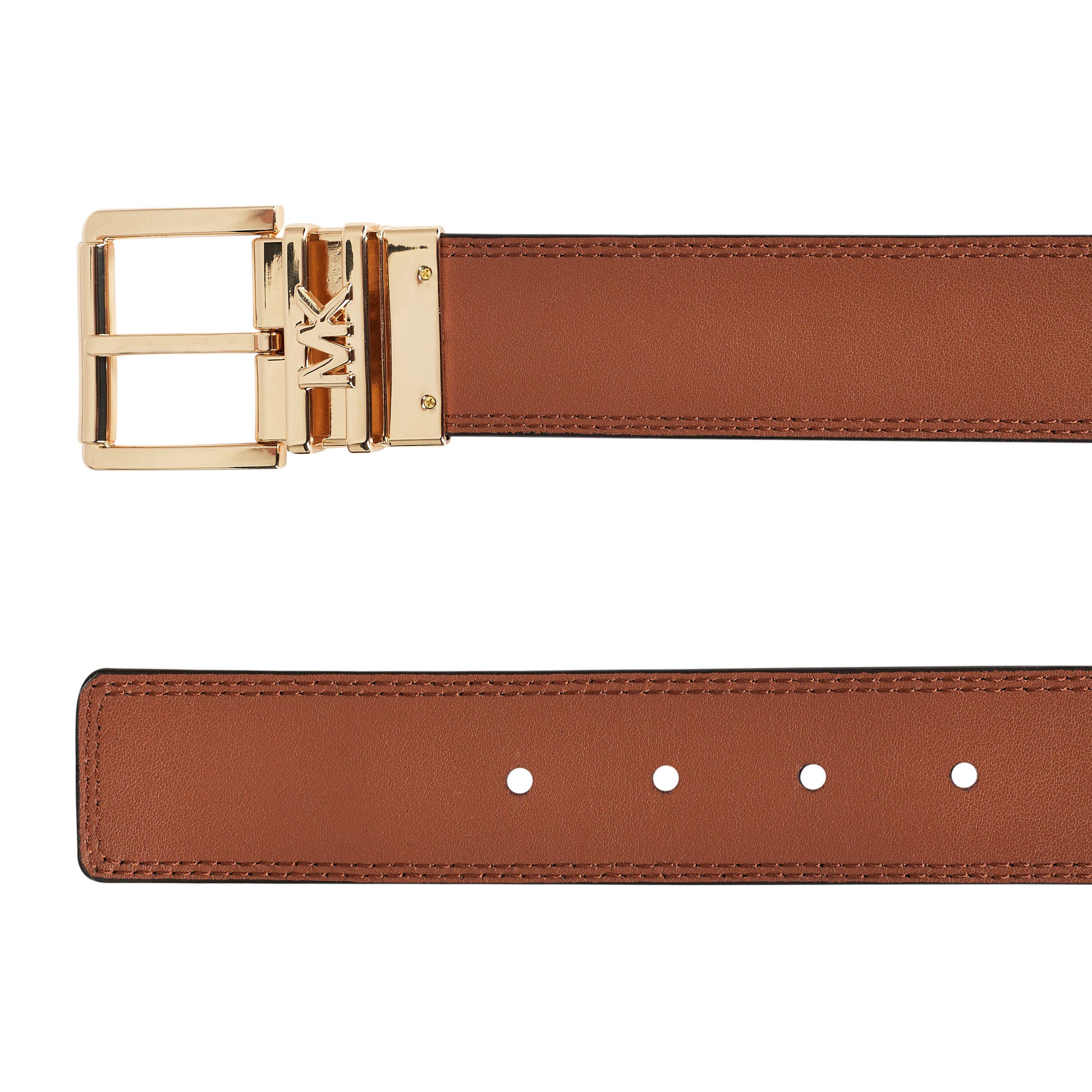 MICHAEL Michael Kors Women's Signature Logo Monogram Leather Belt