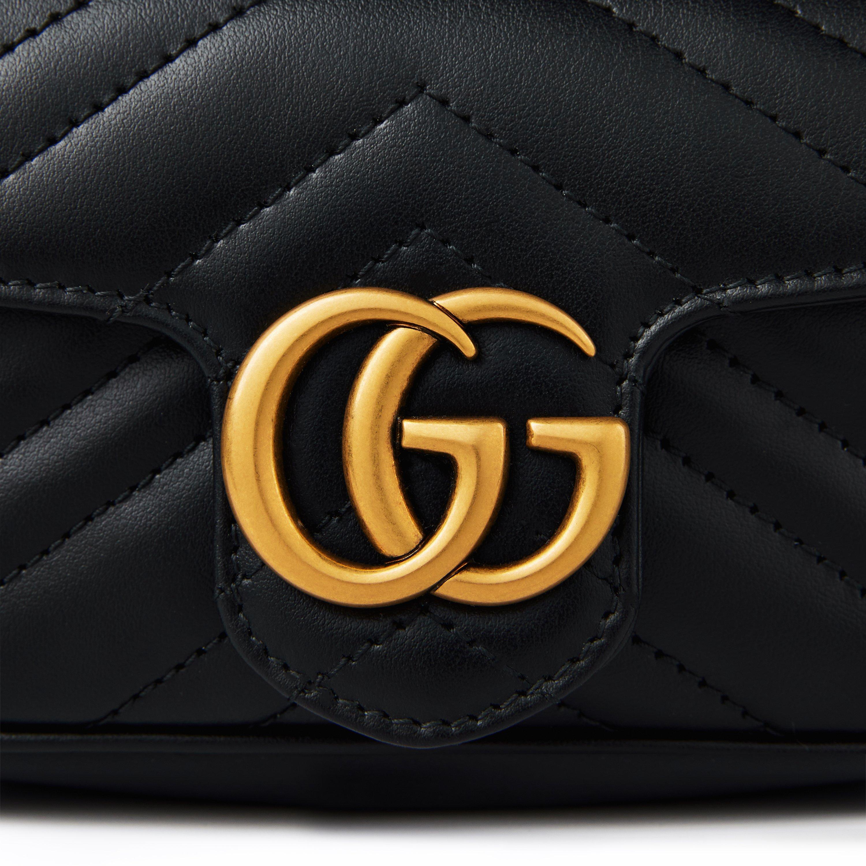Gucci Women's Chevron Leather GG Marmont Super Mini Bag