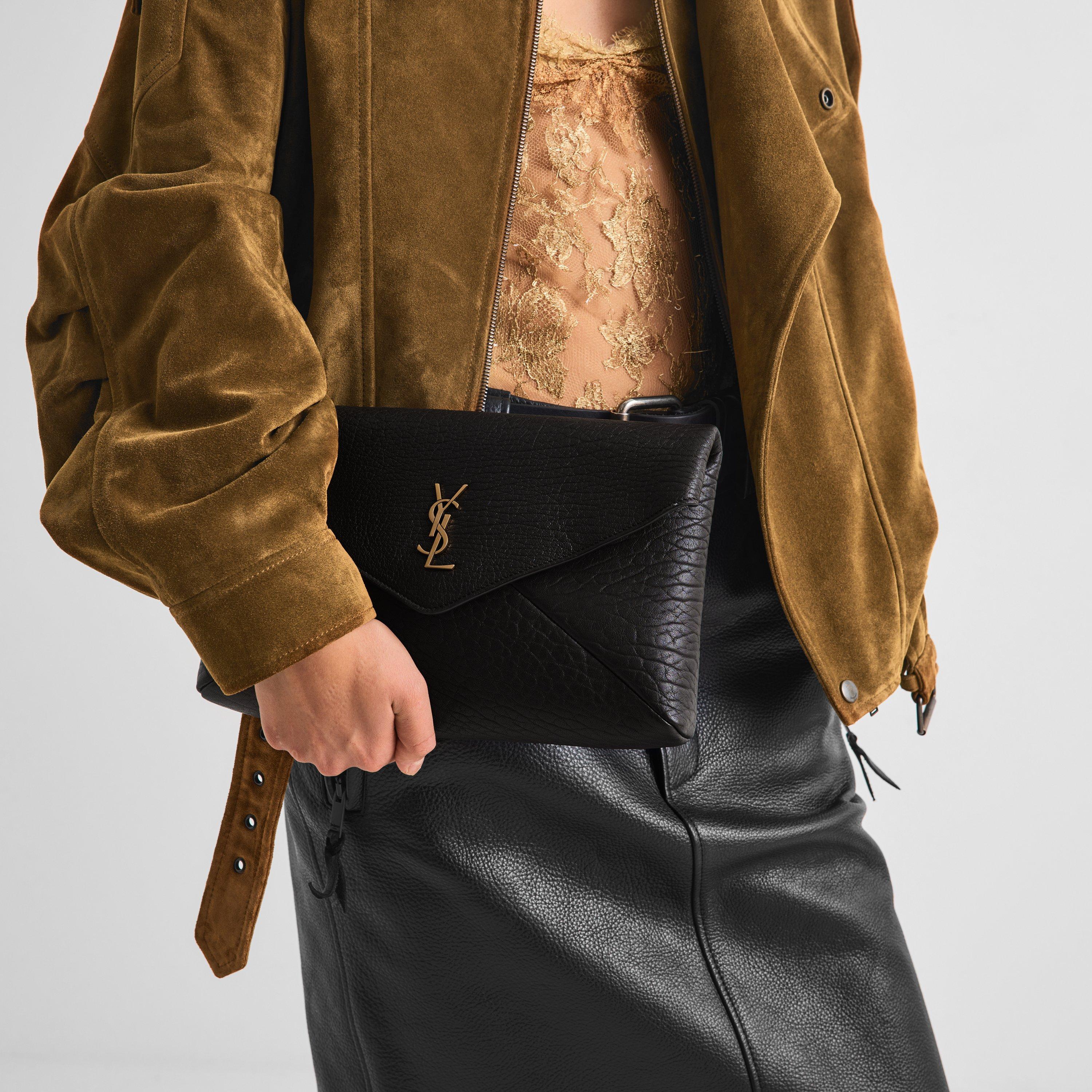 Saint Laurent Women's Envelope Leather Pouch