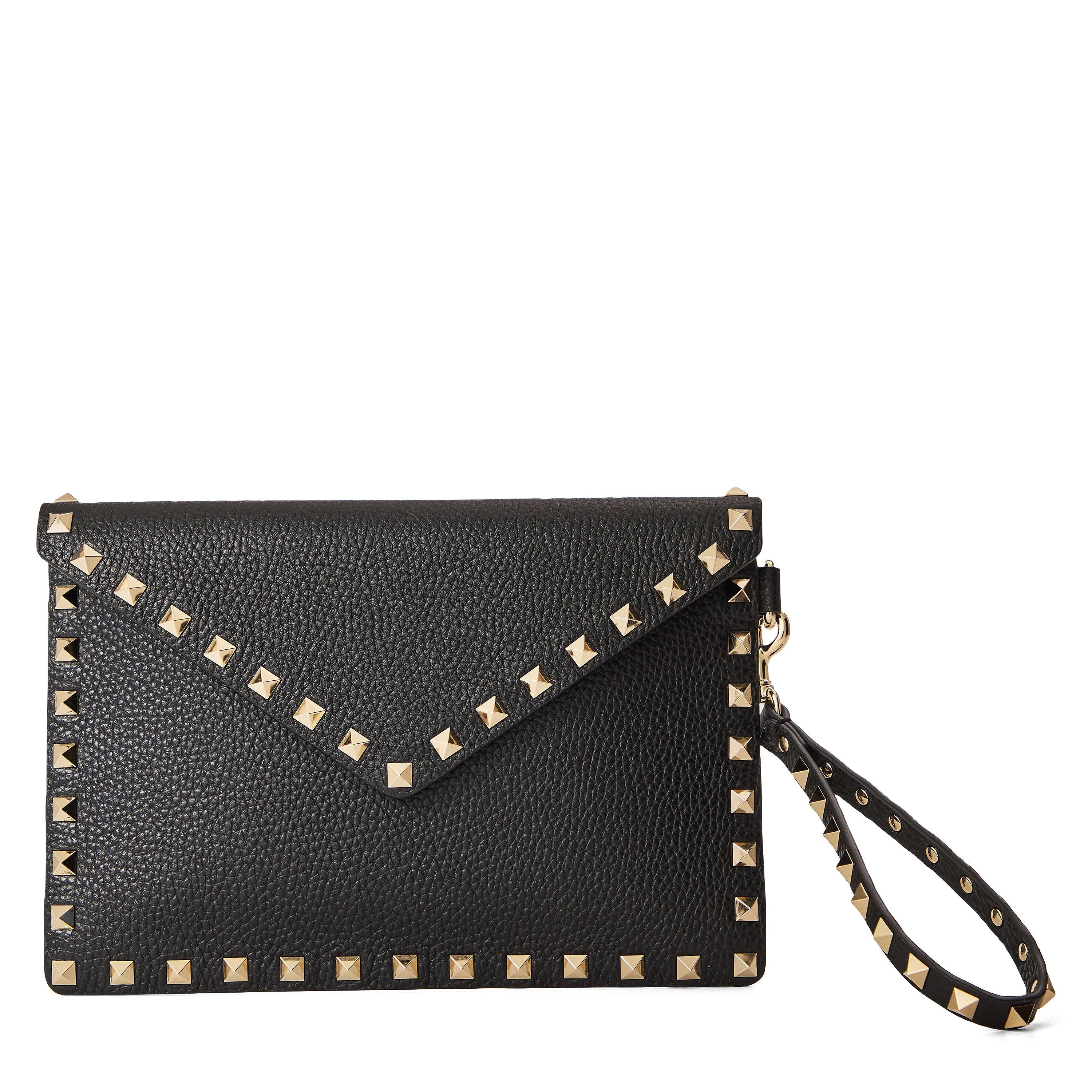 Valentino Garavani Women's Rockstud Leather Embellished Flat Clutch Bag