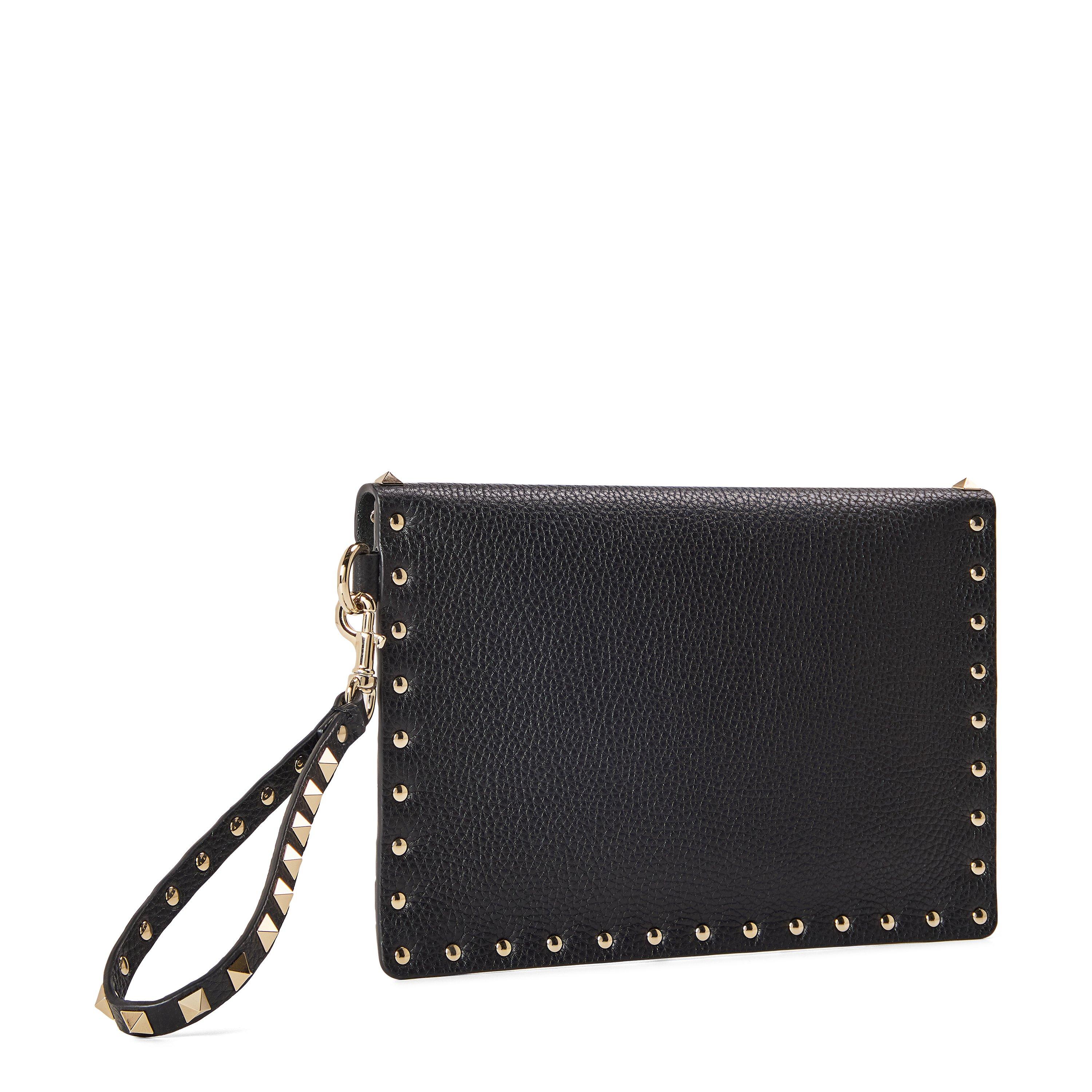 Valentino Garavani Women's Rockstud Leather Embellished Flat Clutch Bag