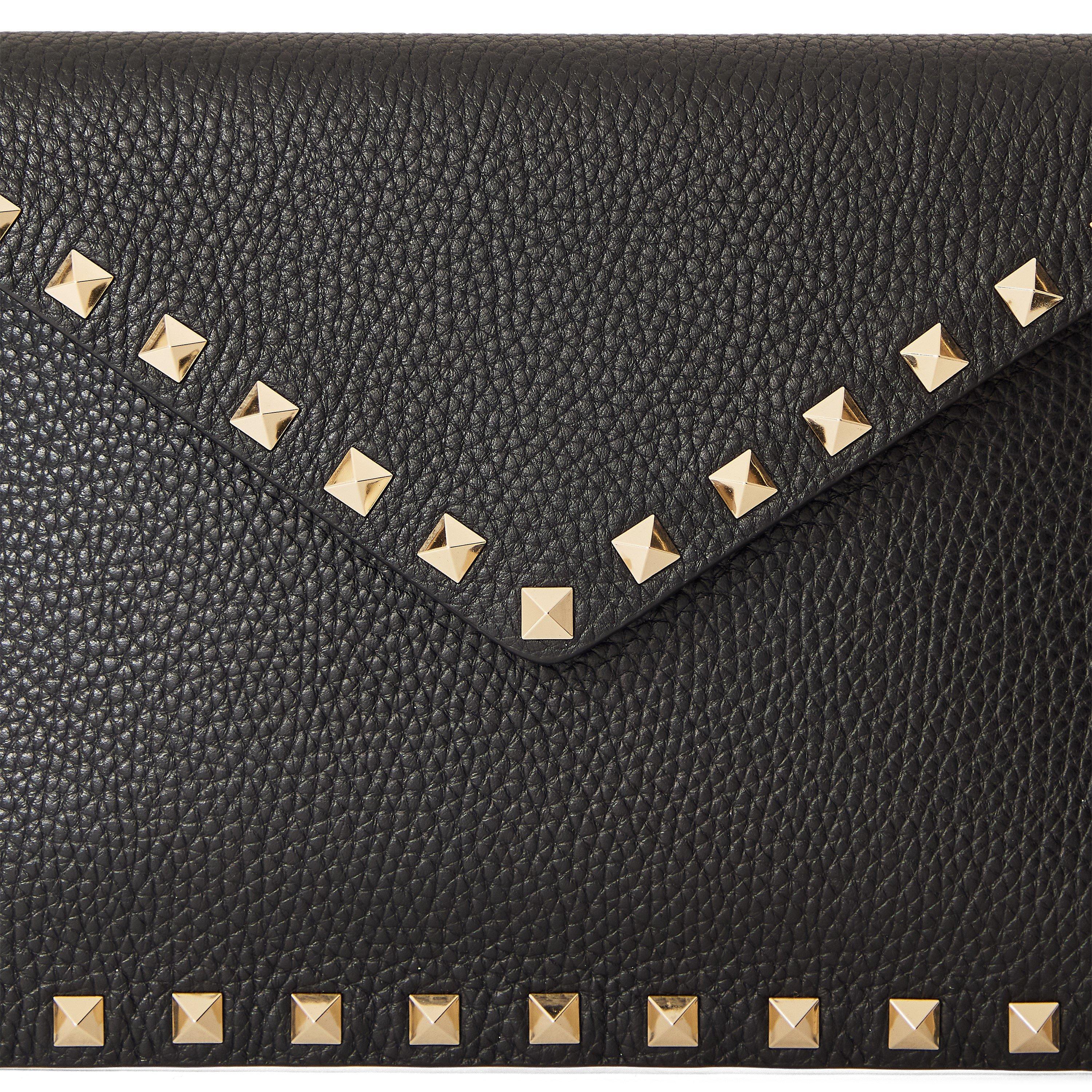 Valentino Garavani Women's Rockstud Leather Embellished Flat Clutch Bag