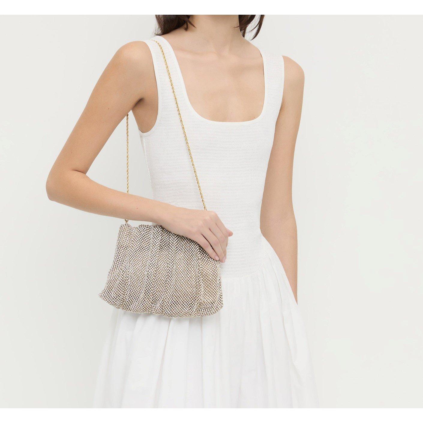 Loeffler Randall Women's Ember Diamanté Gathered Clutch Bag