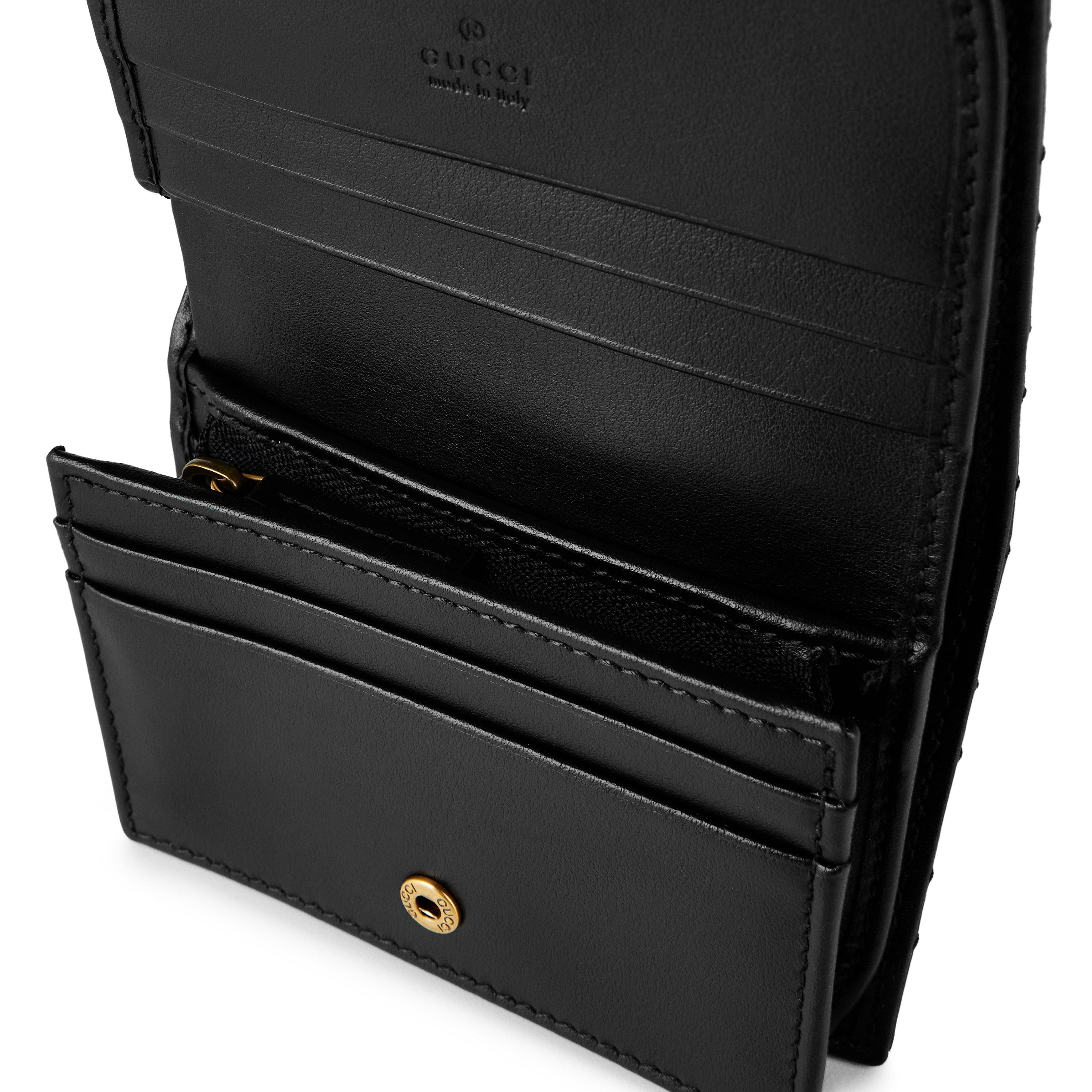 Gucci Women's GG Motif Leather Marmont Card Case Wallet
