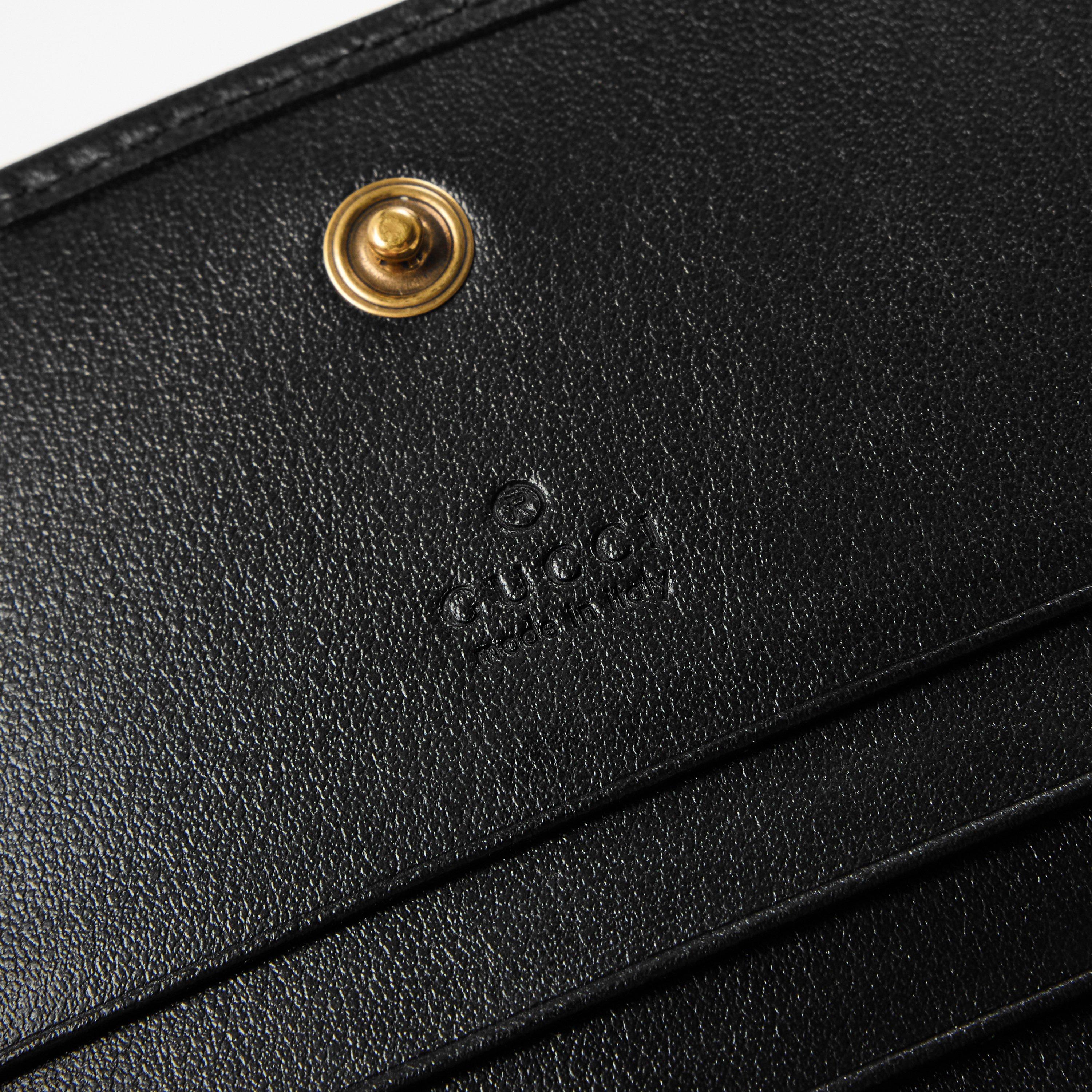 Gucci Women's GG Motif Leather Marmont Card Case Wallet