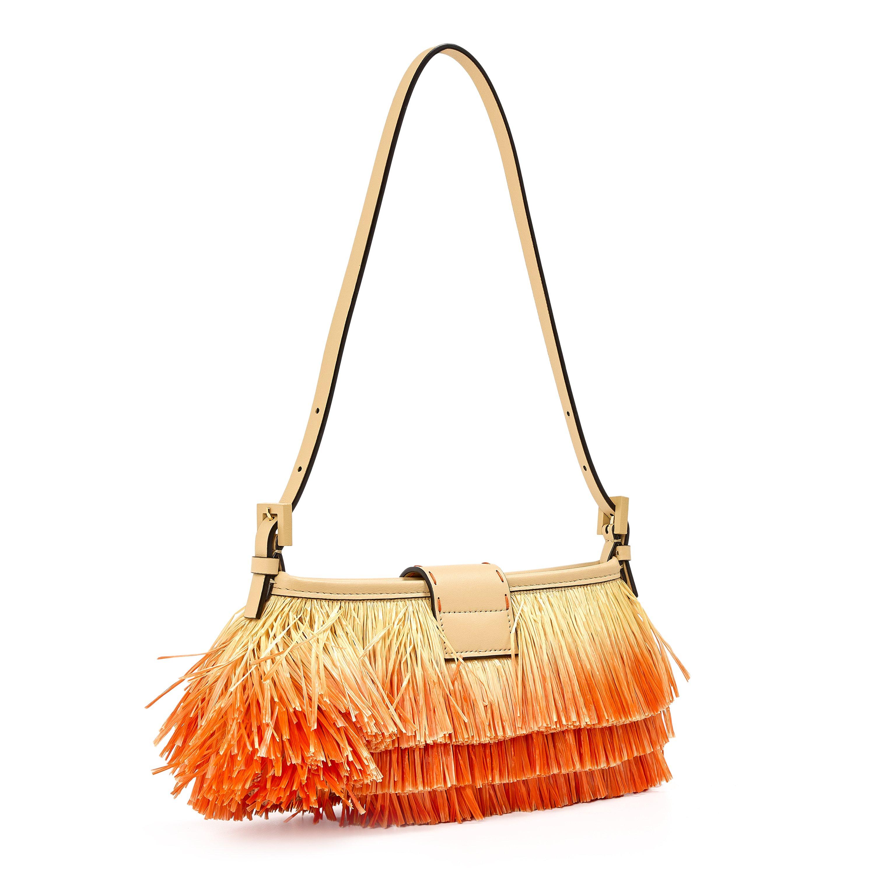 Fendi Women's Raffia Baby Shoulder Bag