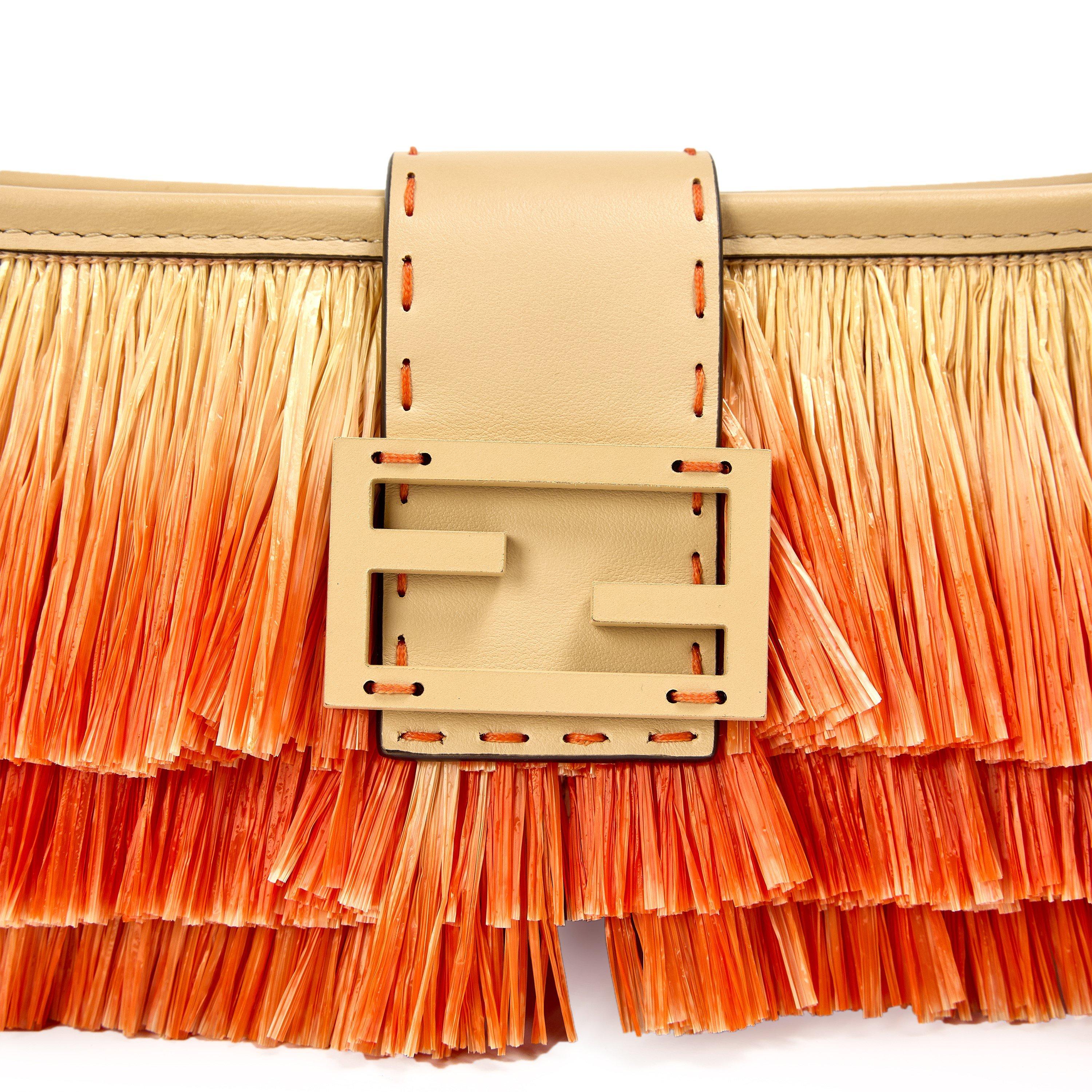 Fendi Women's Raffia Baby Shoulder Bag
