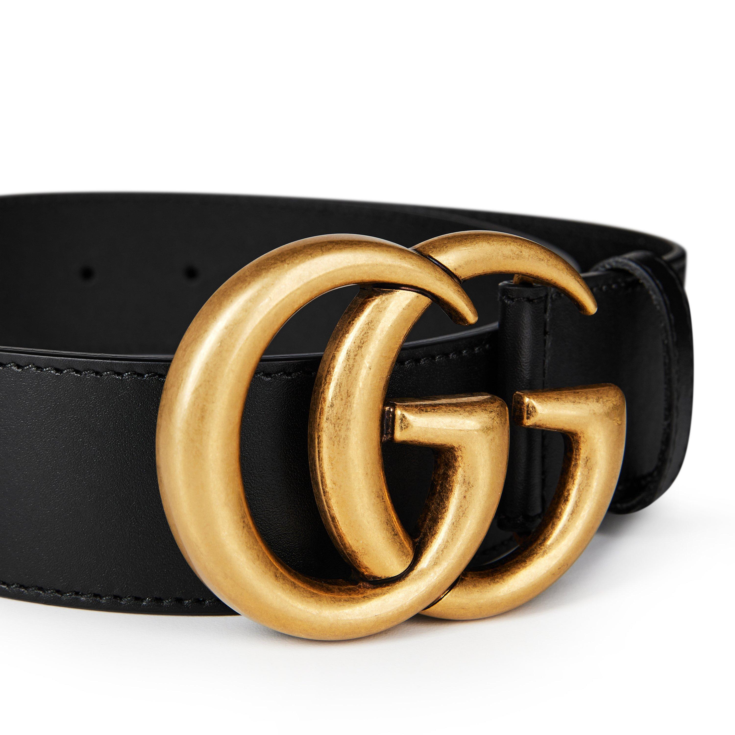 Gucci Women's Plain Leather Marmont Belt