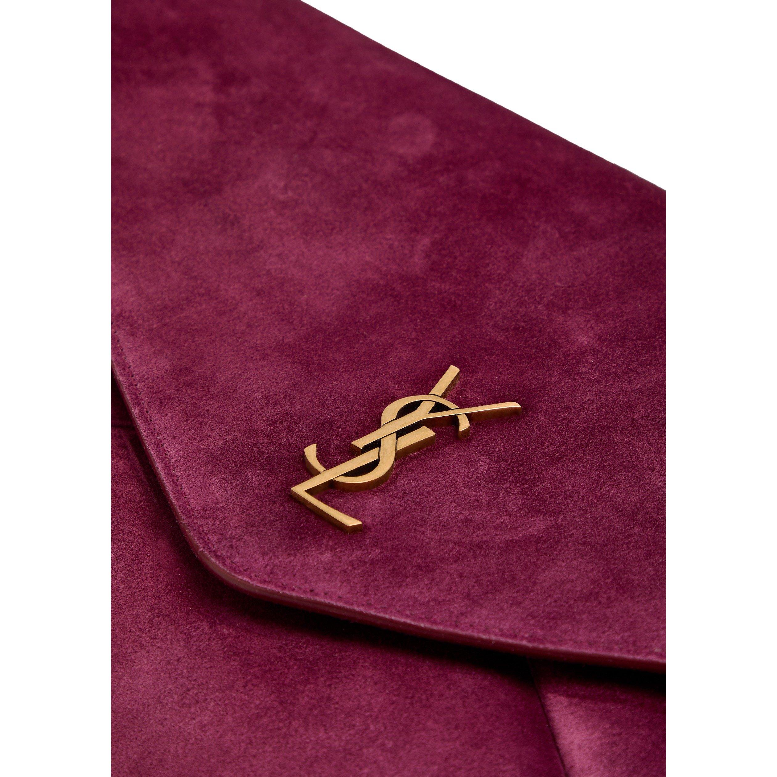 Saint Laurent Women’s Envelope Suede Wallet on Chain
