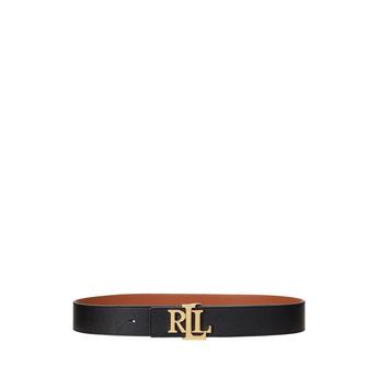 Women's Reversible Leather Gold-Tone Buckle Belt