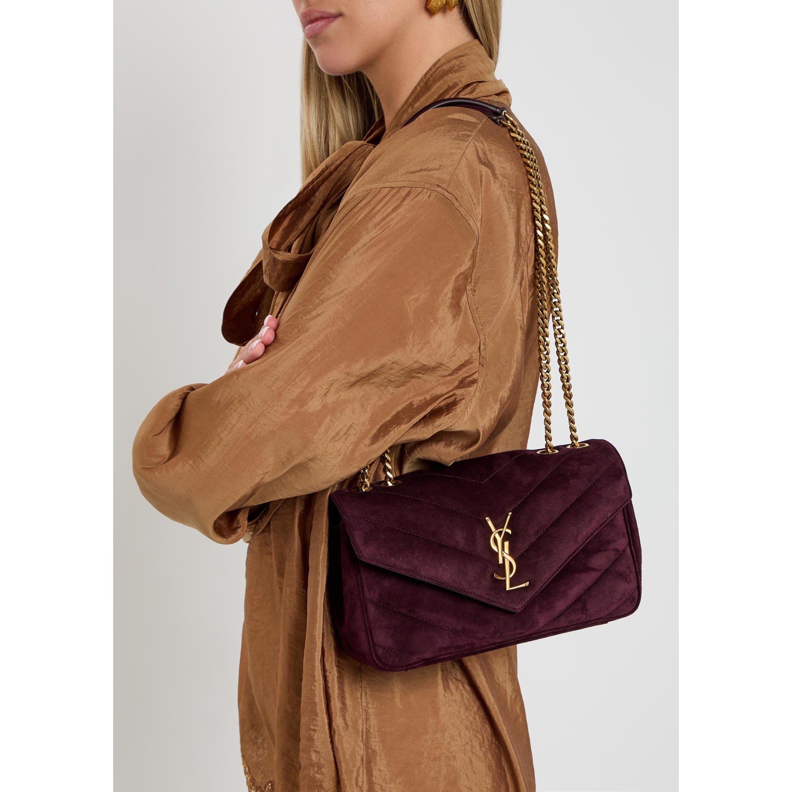 Saint Laurent Women's Small Loulou Suede Shoulder Bag