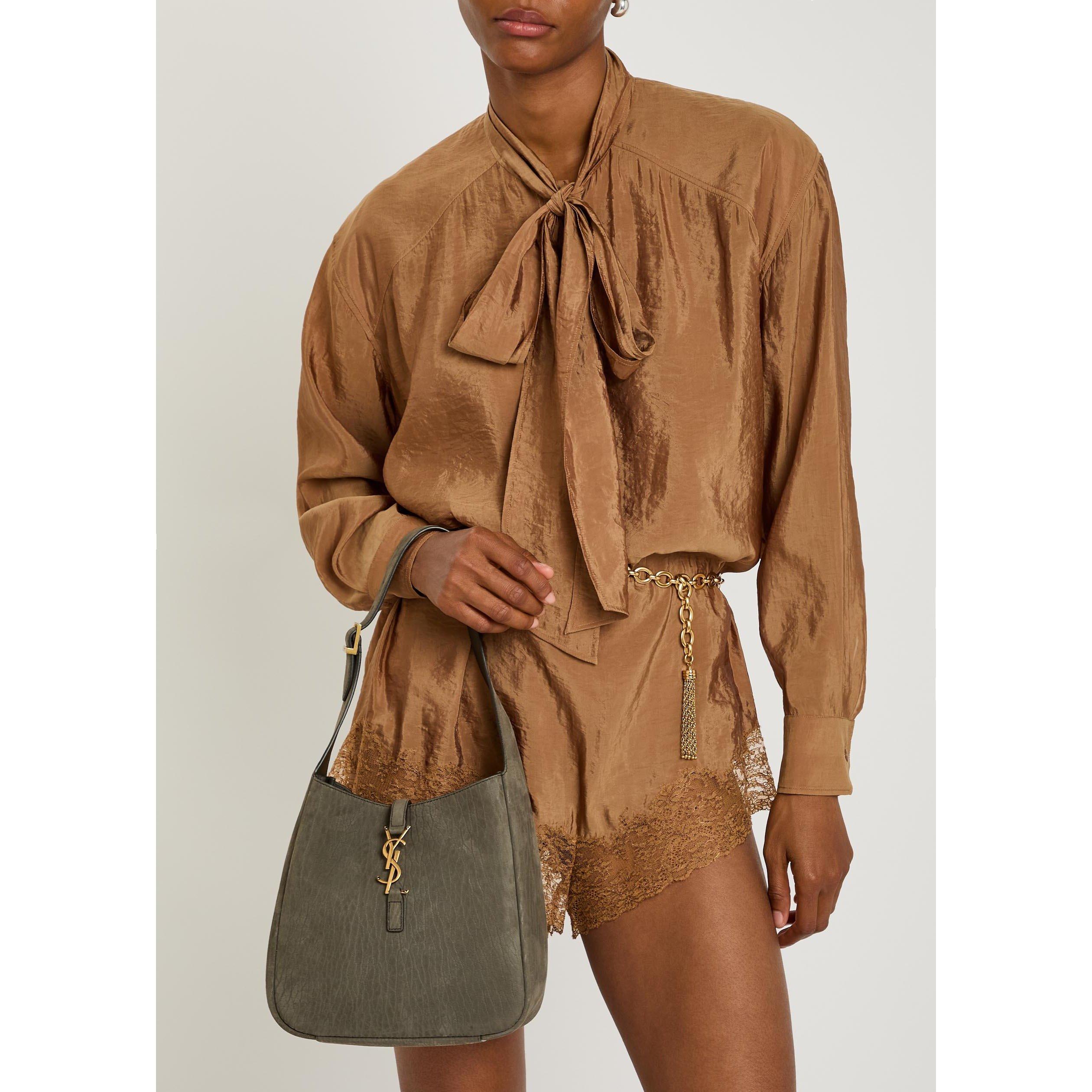 Saint Laurent Women's Le 5à7 Small Suede Hobo Bag