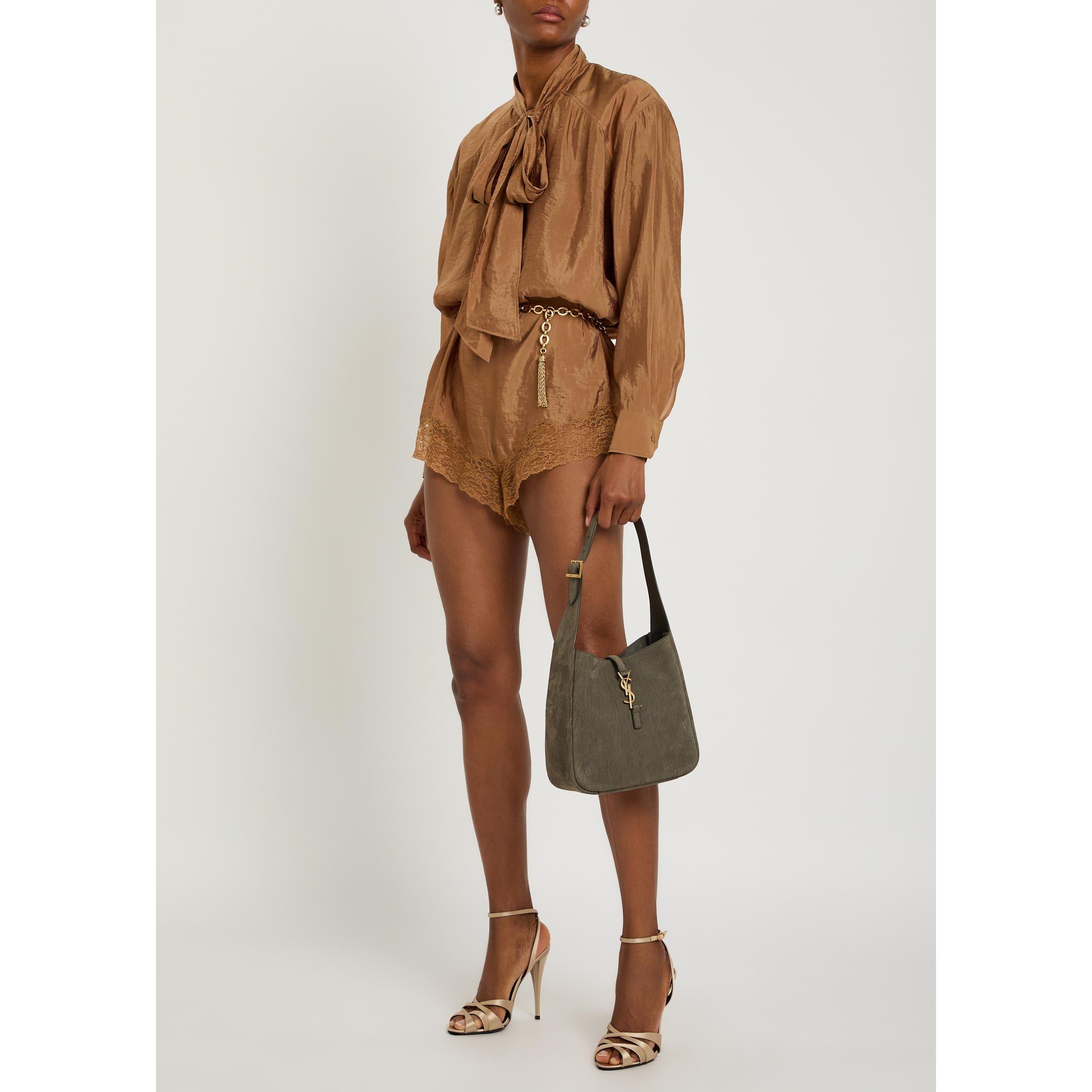 Saint Laurent Women's Le 5à7 Small Suede Hobo Bag