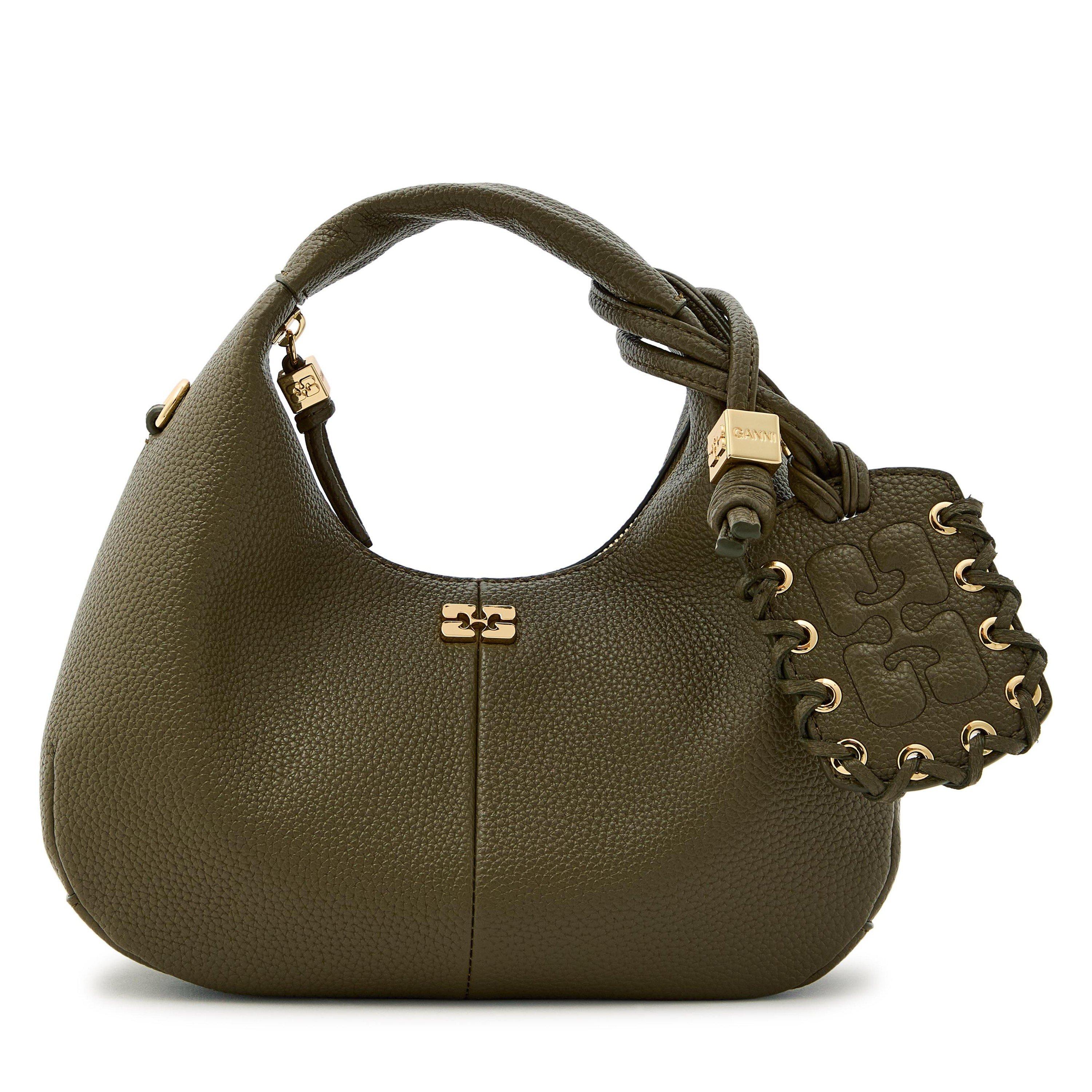 Ganni Women's Hobo Mini Grained Leather Bag