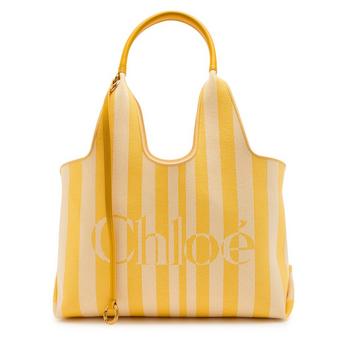 Women's Striped Cotton Jacquard Tote Bag